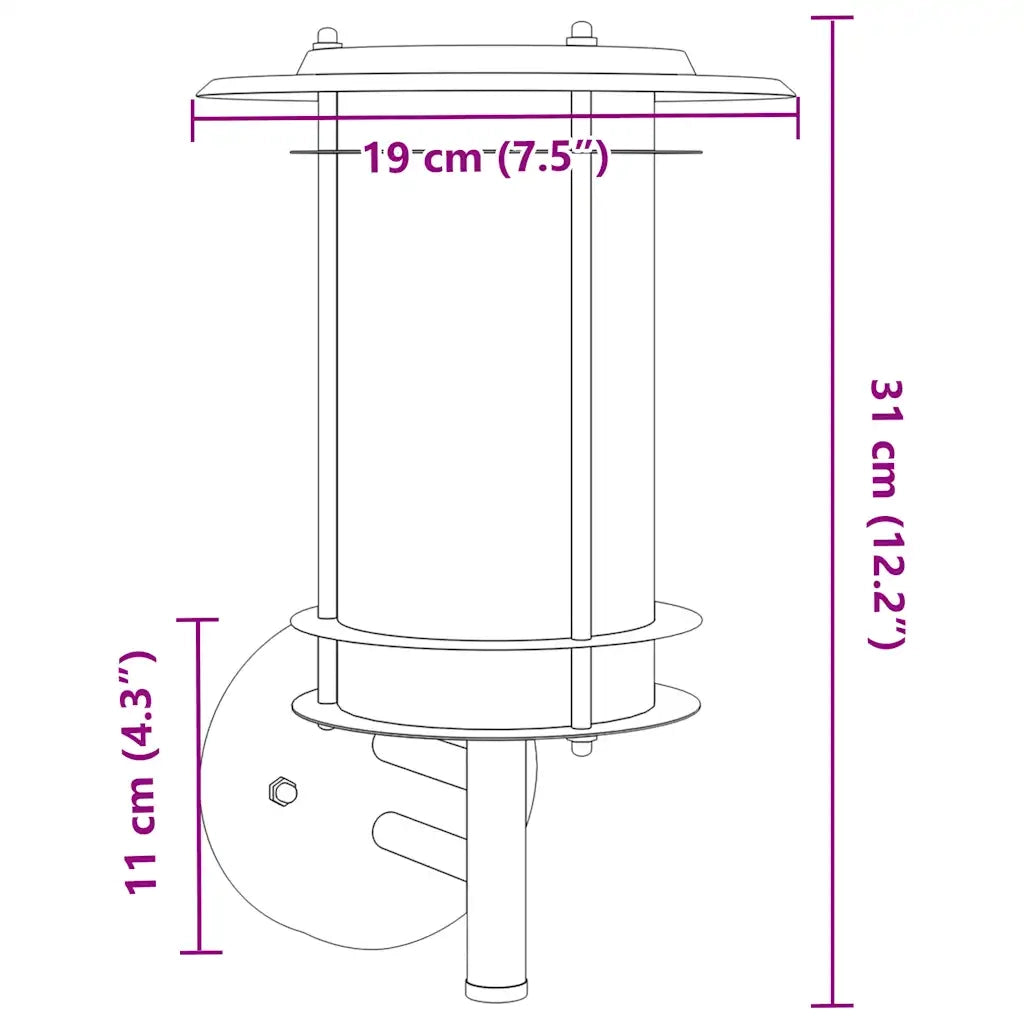 Applique da Esterno Nera in Acciaio Inossidabile CFW8396564