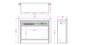 Camino Elettrico da Incasso 51,5x65,7x20,5 cm Effetto Fiamma 1500W Mars Nero