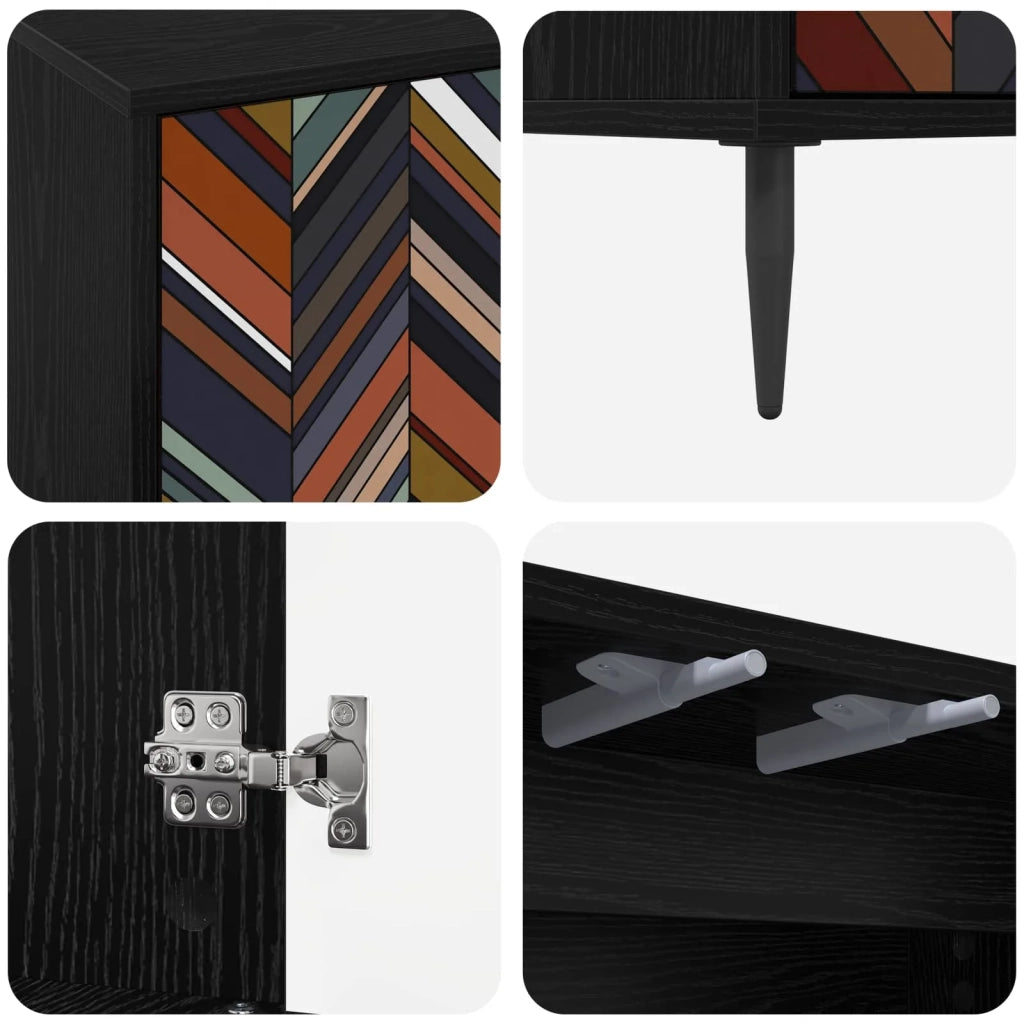 Credenza OMMEN Rovere Nero 69 x 33 x 76 cm Legno ingegnerizzato 8006939