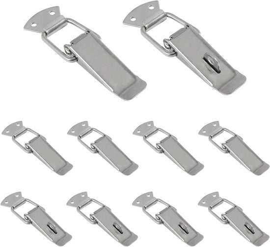 Set di 10 Viti a Molla 72mm per Serraggio e Fissaggio di Cassetti e Scatole in Acciaio Inox con Chiusura a Scatto e Hefslot per Cassetti e Scatole