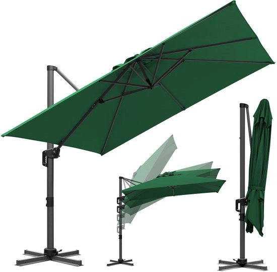 Parasole XXL verde – Ombrello con tenda extra larga