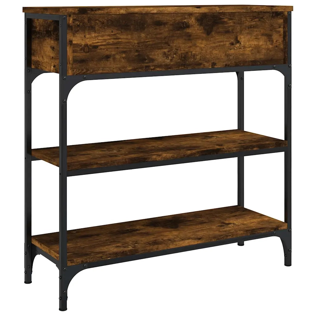Tavolino Consolle-Tavolino da soggiorno-Tavolo Rovere Fumo 72,5x25x75cm in Legno Multistrato