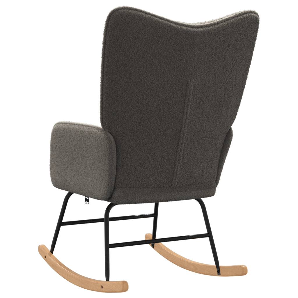 Sedia Relaxante  Grigio Scuro in Tessuto Simil Lana Riccia