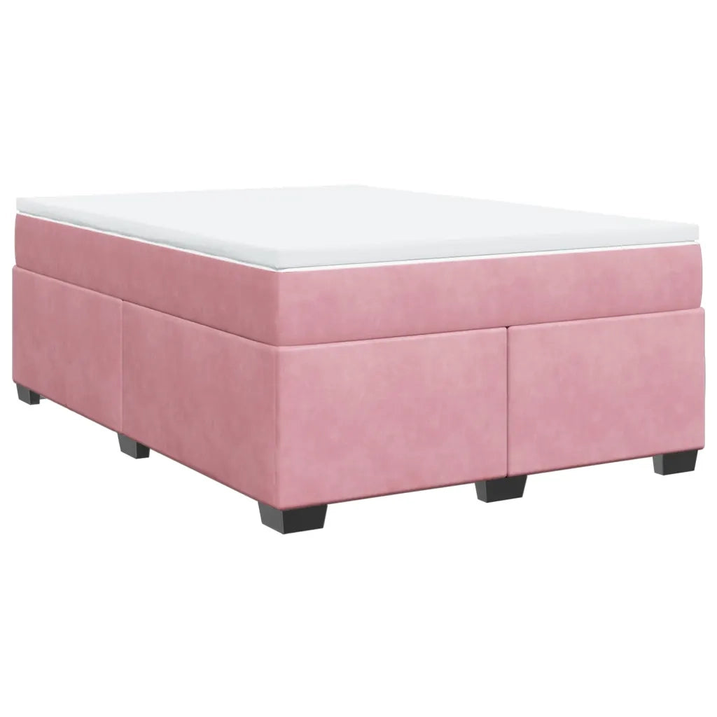 Giroletto a Molle con Materasso Rosa 140x200 cm in Velluto
