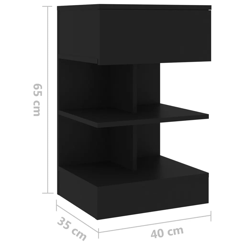 Comodini 2 pz Neri 40x35x65 cm cod mxl 31084