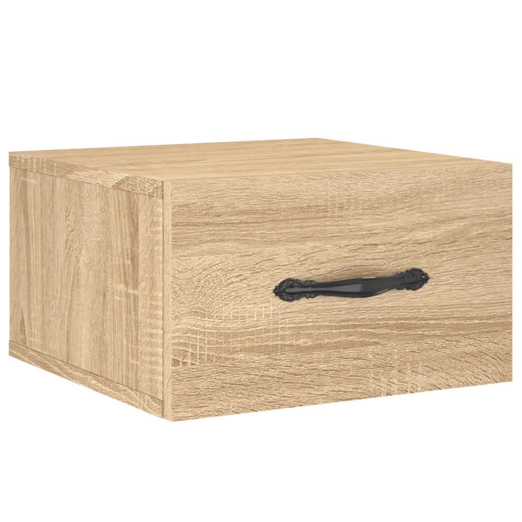 Set di 2 Comodini | Armadio da Notte | Mobiletto da notte a Muro Rovere Sonoma 35x35x20 cm