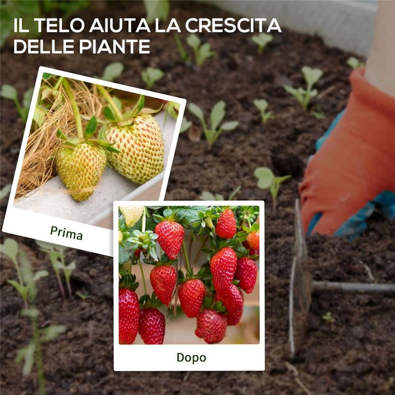TELO PER PACCIAMATURA 2X25 M PER ORTO SERRA E GIARDINO DRENANTE E TRASPIRANTE NERO