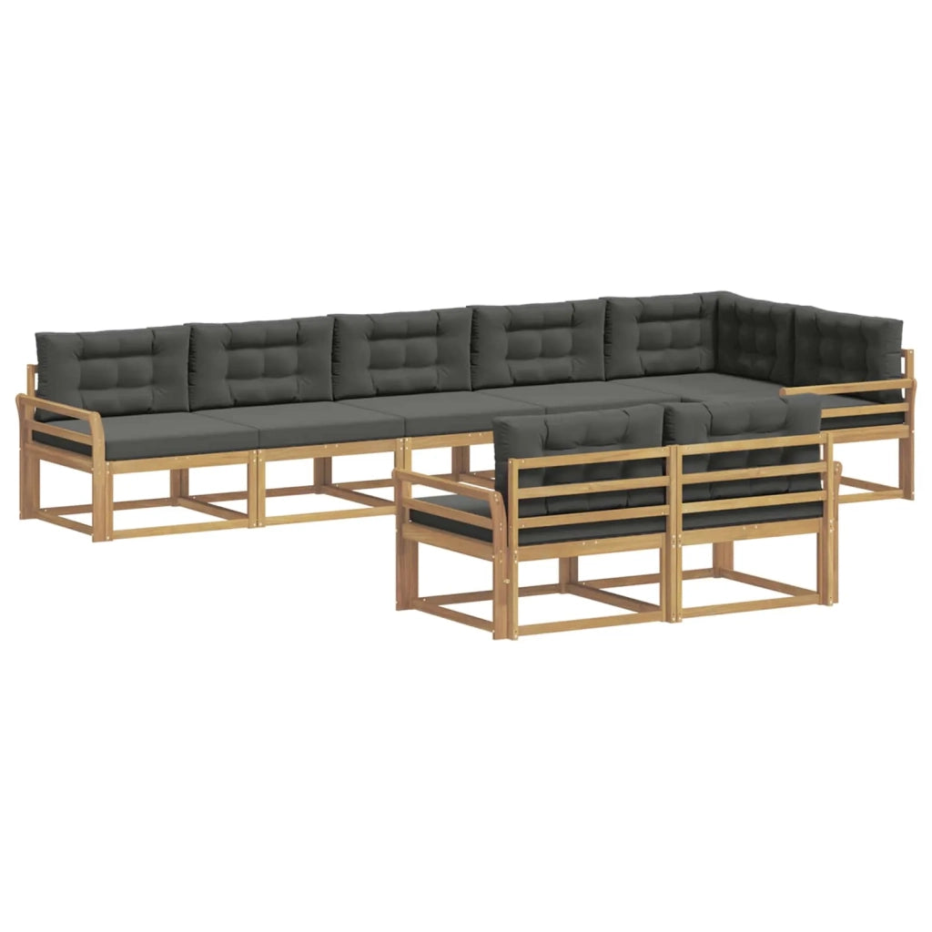 Set di divani da esterno 6 pz Bianco e Antracite Poliestere 3386621