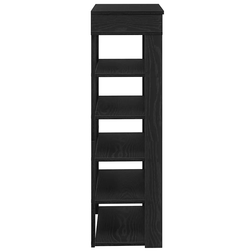 Scarpiera-Scaffale per scarpe Nera 60x30x98 cm in Legno Multistrato