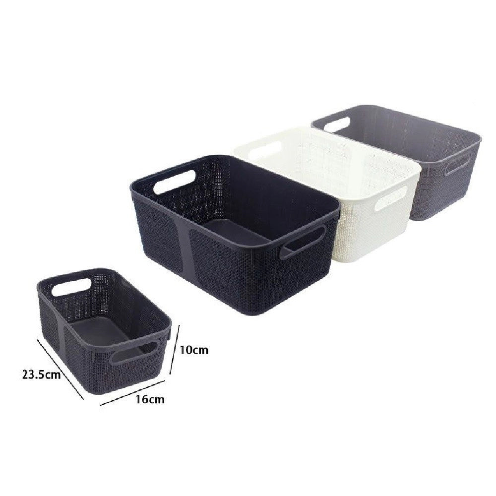 Trade Shop - Cestino Porta Oggetti Cesto Organizer Rettangolare Porta Tutto Bagno Casa 79463 -
