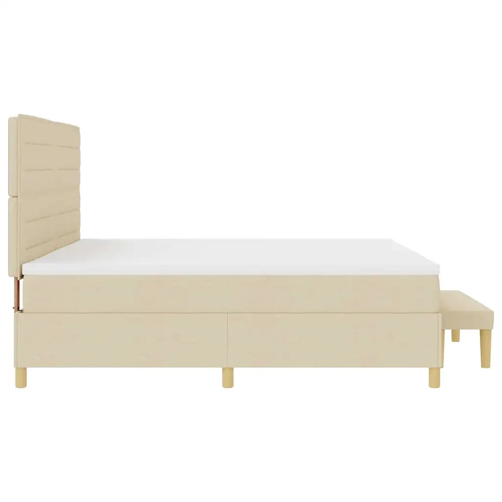 Letto a molle con materasso Crema 200 x 200 cm Tessuto 3344252
