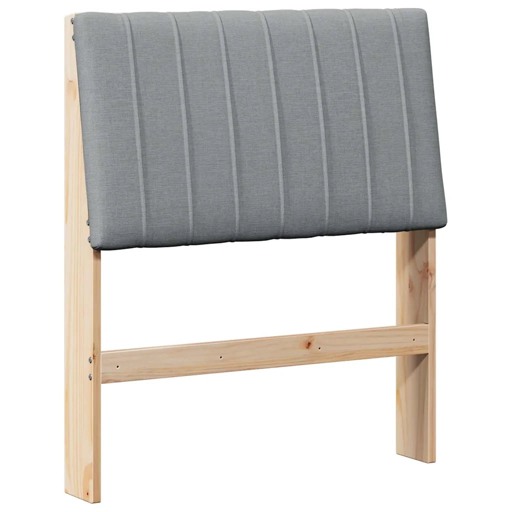 Testiera imbottita-Testiera con Cuscini-Testata Grigio chiaro 80 cm Pino massello 863410