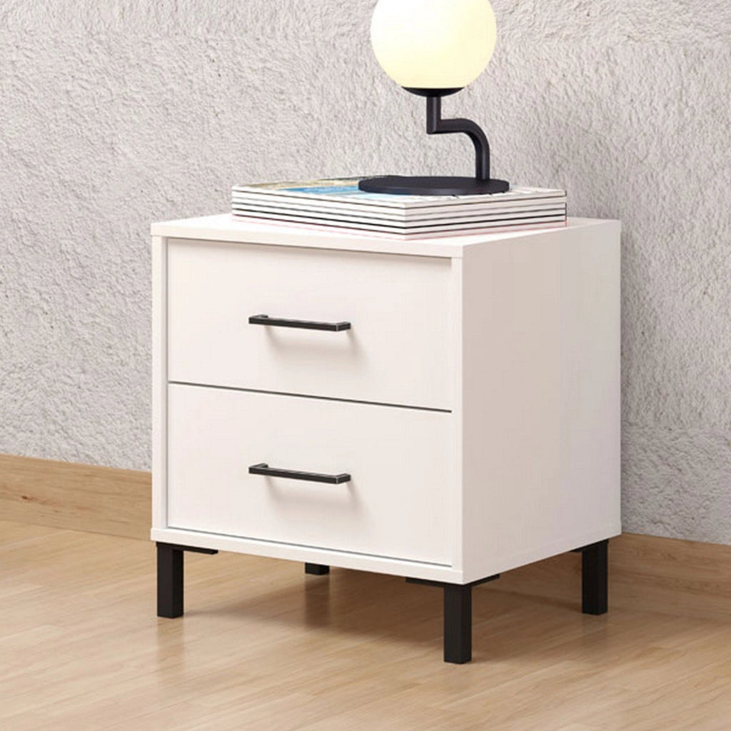 Clanezzo, Comodino un Ripiano, 48x40x52h cm Bianco