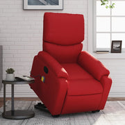 Divano Sedia-Poltrona Alzapersona Reclinabile Massaggio Rosso in Similpelle 806973