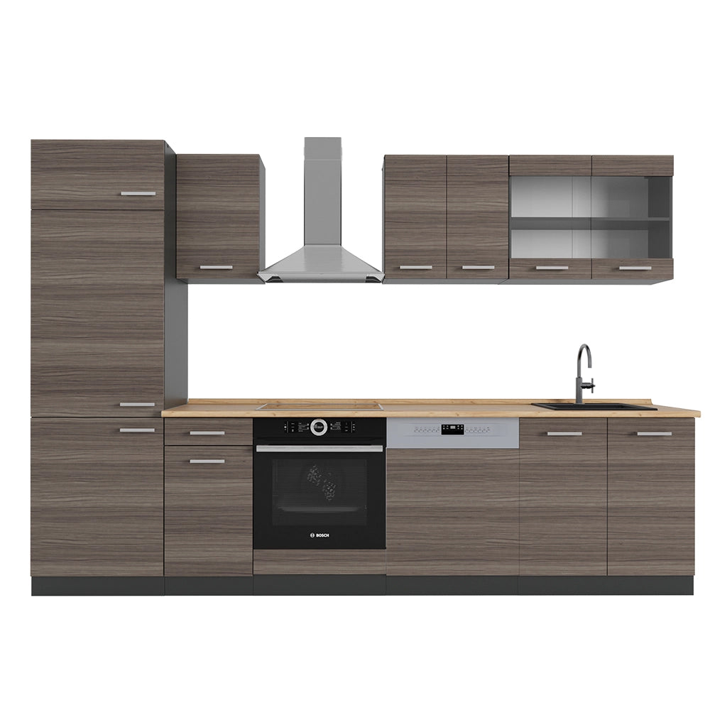 Vicco Cucina componibile Grigio nobile/antracite 300 cm , PL Rovere
