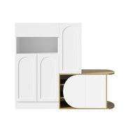 Mobile ingresso con 5 ante; 1 cassetto e panca - in MDF - 130×35×110.5 cm - bianco