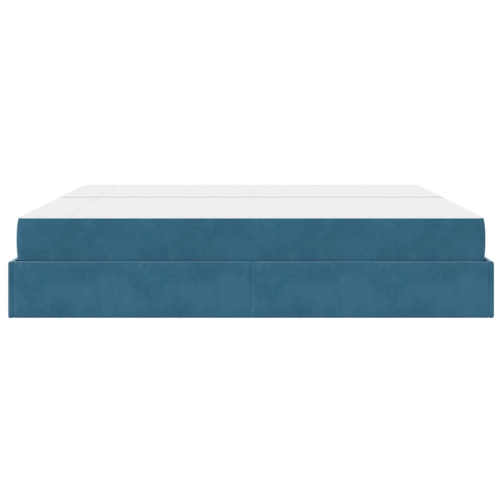 Struttura letto con materasso con materasso 2 pcs Blu Velluto