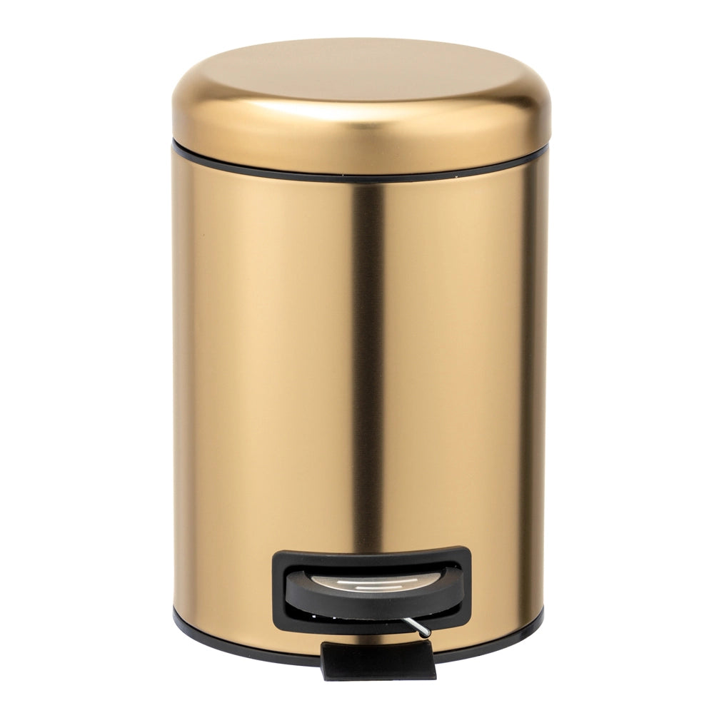 Cestino portarifiuti in acciaio inox oro opaco 3 lt con pedale