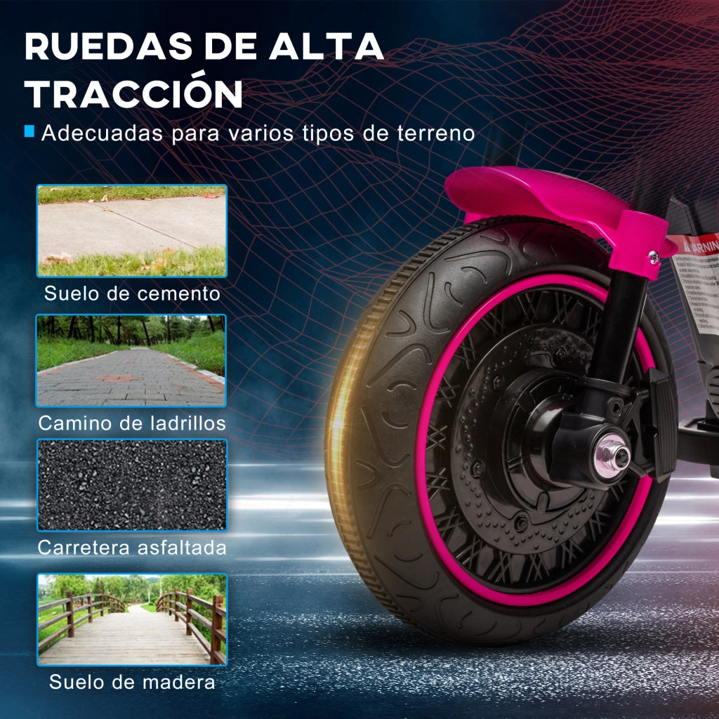 Moto Elettrica per Bambini 18-36 Mesi ¨C zephmum ¨C Rosa con Bateria 6V