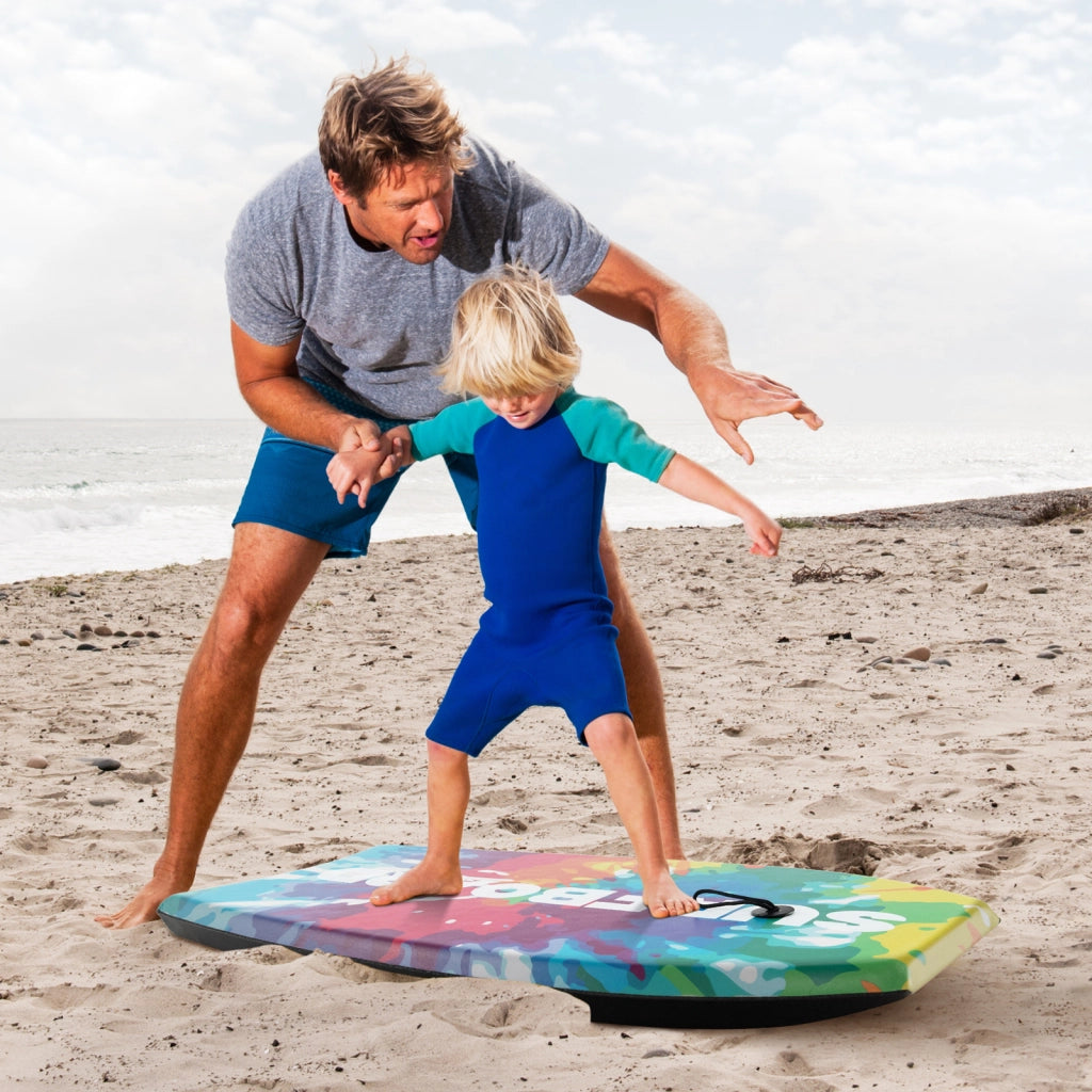 Tavola da surf 104 cm con nucleo EPS deck XPE fondo HDPE, Boogie board coda a luna crescente per bambini adolescenti e adulti