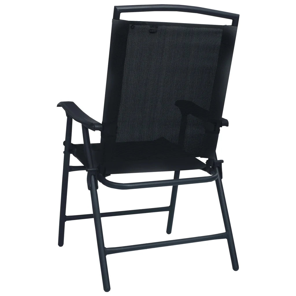 Sedie da Giardino Pieghevoli 2 pz in Textilene Nere 47923