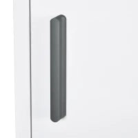 kleankin Armadietto Medicinali a 3 Ripiani con Porta Magnetica, in Acciaio, 30x12x60 cm, Bianco