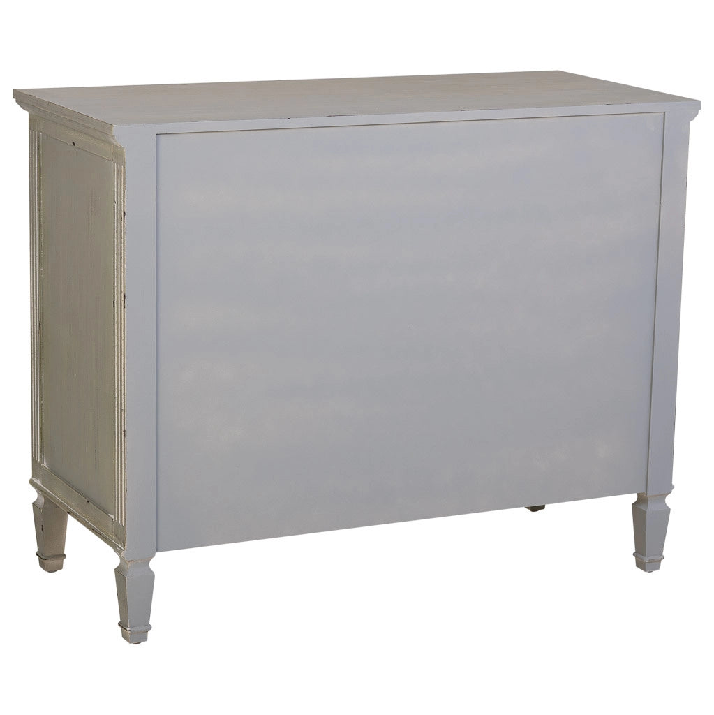 Cassettiera in legno con 3 cassetti grigio 102x46x80h cm