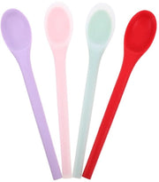 Set di cucchiai per dessert da 4 pezzi - Cucchiai in silicone - Superficie antiaderente - Cucchiai da cucina - Cucchiai per mescolare e servire - Colore elegante - Cucchiaio da cucina