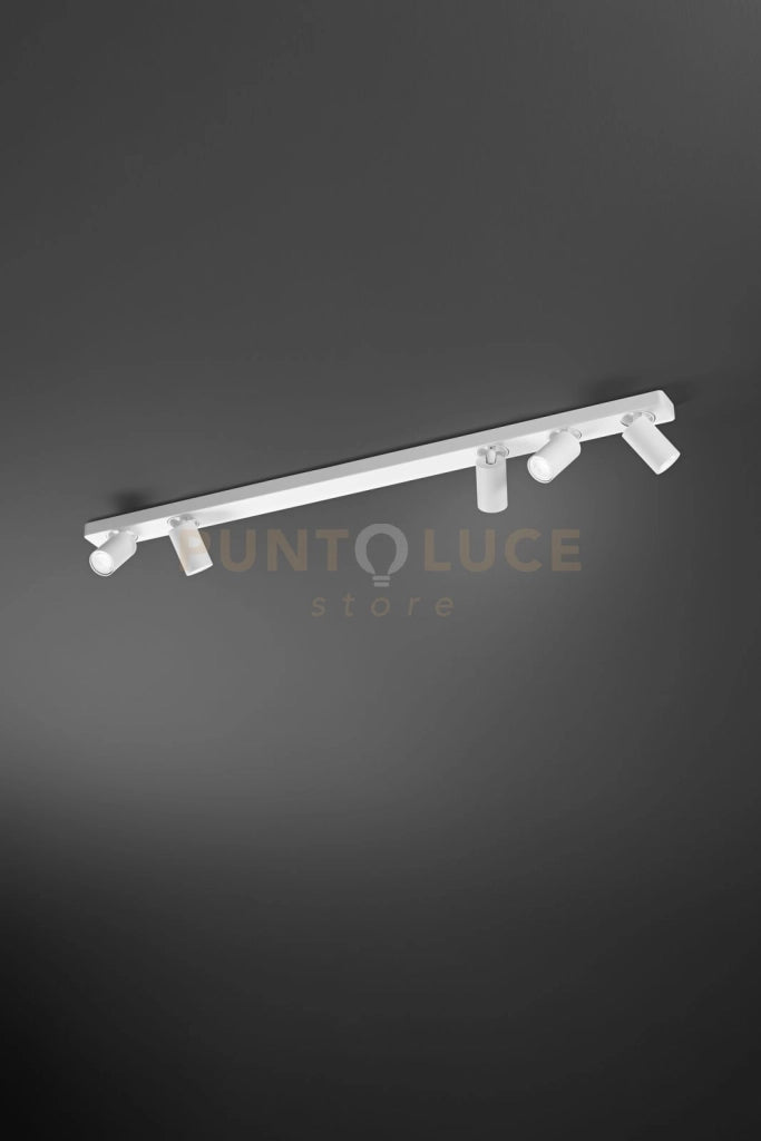 Plafoniera in alluminio colore bianco Oddy 5 luci attacco GU10 orientabile  d.6cm