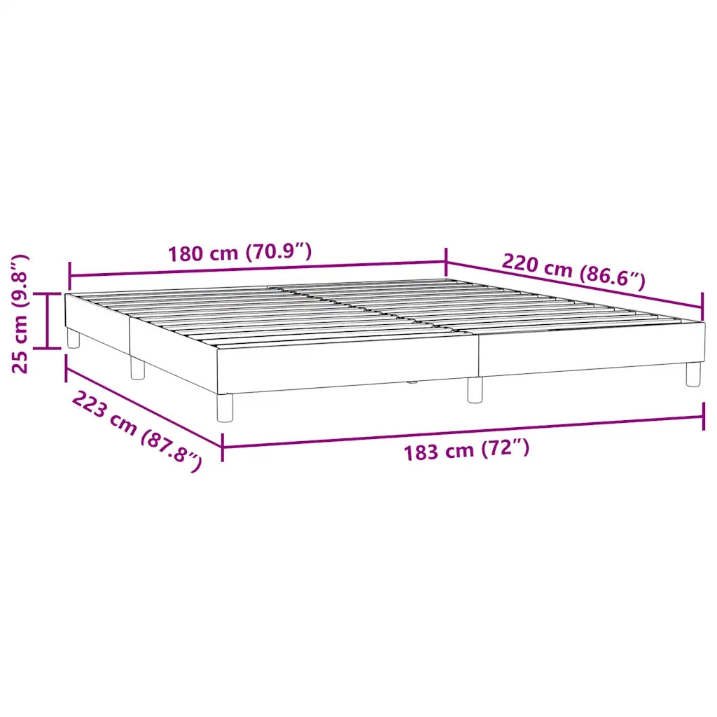 Letto a Molle senza Materasso Blu Scuro 180x220 cm Velluto 3315889