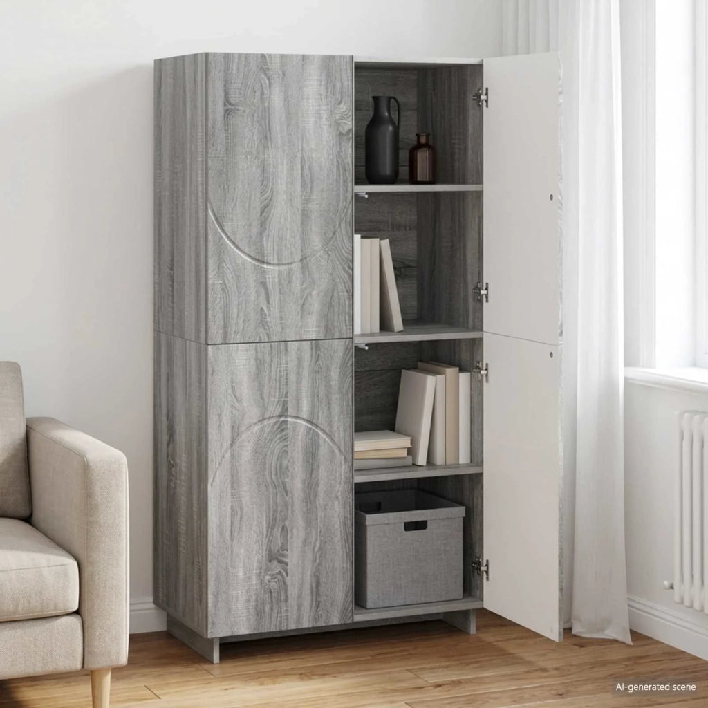 Credenza Sonoma grigio 79 x 41 x 151 cm Legno ingegnerizzato 3433115