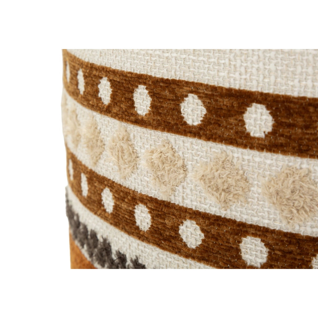 Pouf etnico compatto multicolor in poliestere