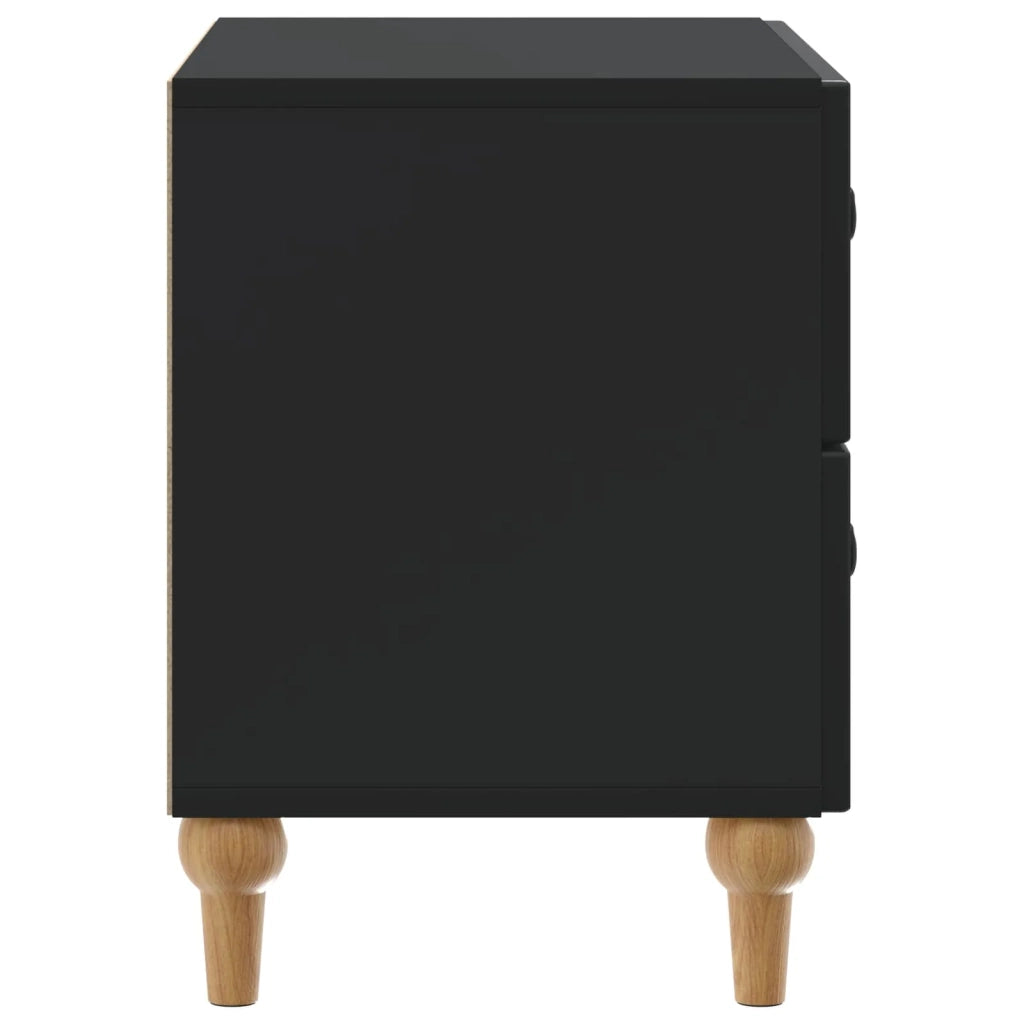 Comodino | Armadio da Notte | Mobiletto da notte Nero 62 x 34,5 x 48 cm Legno ingegnerizzato