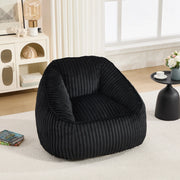Pouf sacco 46x43x29 cm imbottito in velluto a coste nero