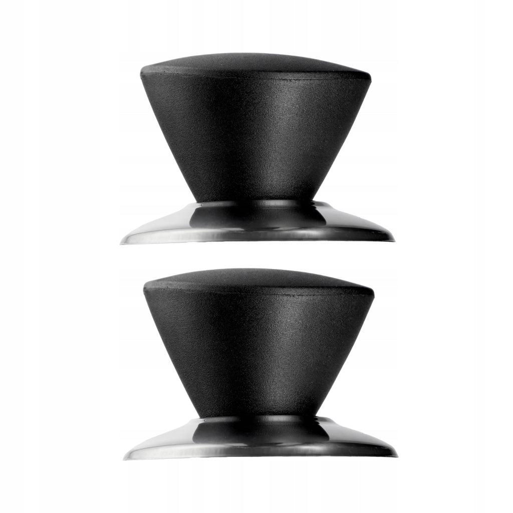 Pomello per coperchio KADAX, pomello per coperchio pentola, pomello per padella, nero, 2 pezzi