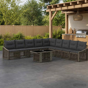 Set Divano da Giardino 10 pz Grigio e Grigio Scuro polyrattan 3437261