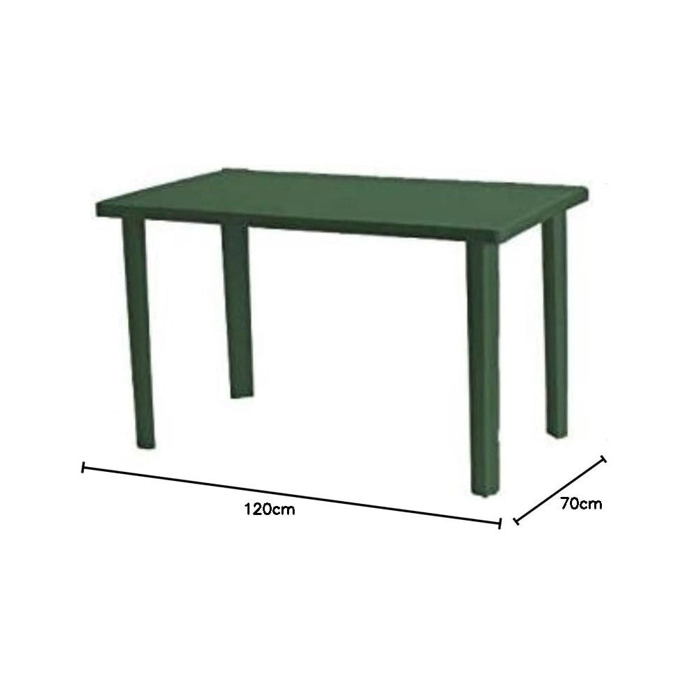 Trade Shop - Tavolo Verde Rettangolare Da Giardino 120x70 Cm Perfetto Per Spazio Esterno 016302 -