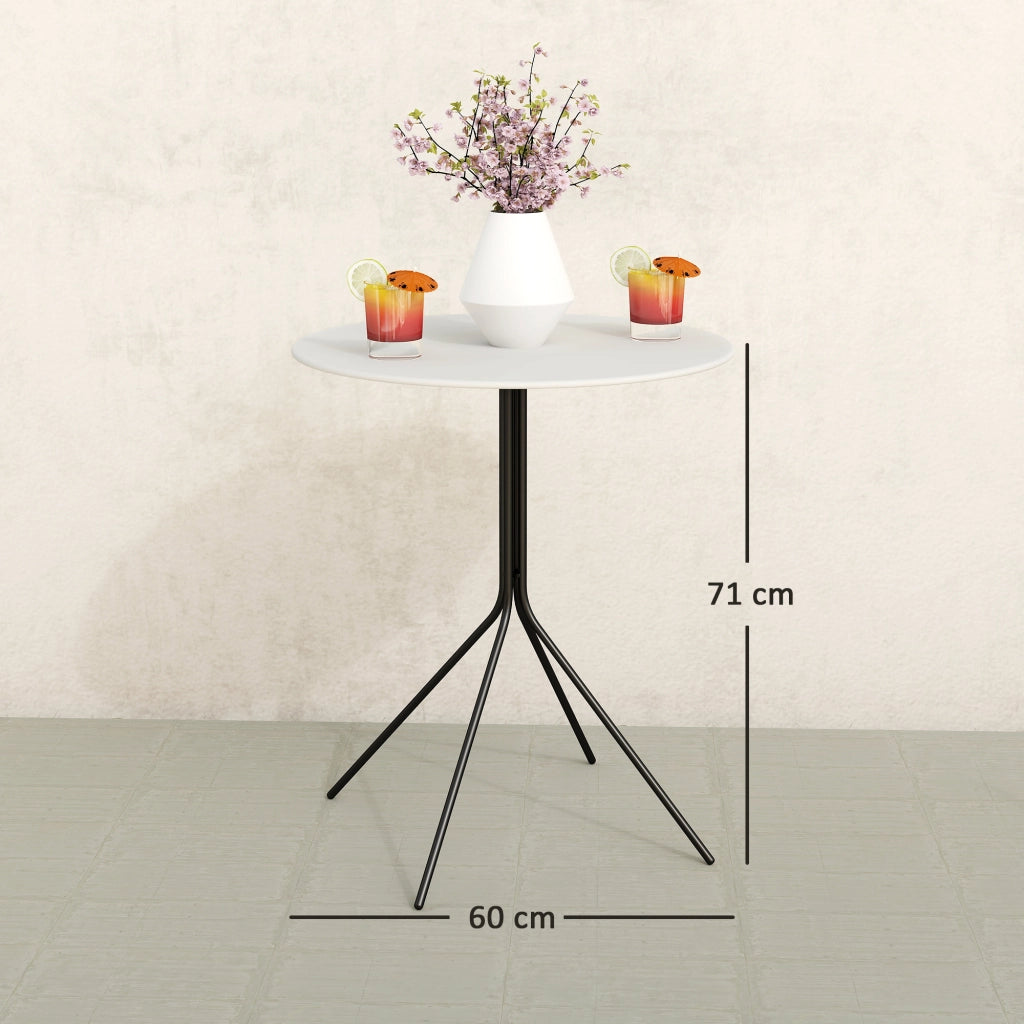 Tavolo da giardino rotondo ¨C zephmum ¨C 60 cm, telaio in acciaio, grigio scuro