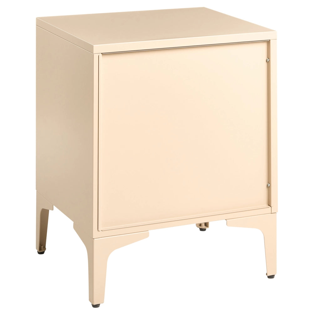 Comodino in acciaio beige chiaro mobile contenitore per l'ufficio domestico con 2 cassetti design industriale mobile contenitore