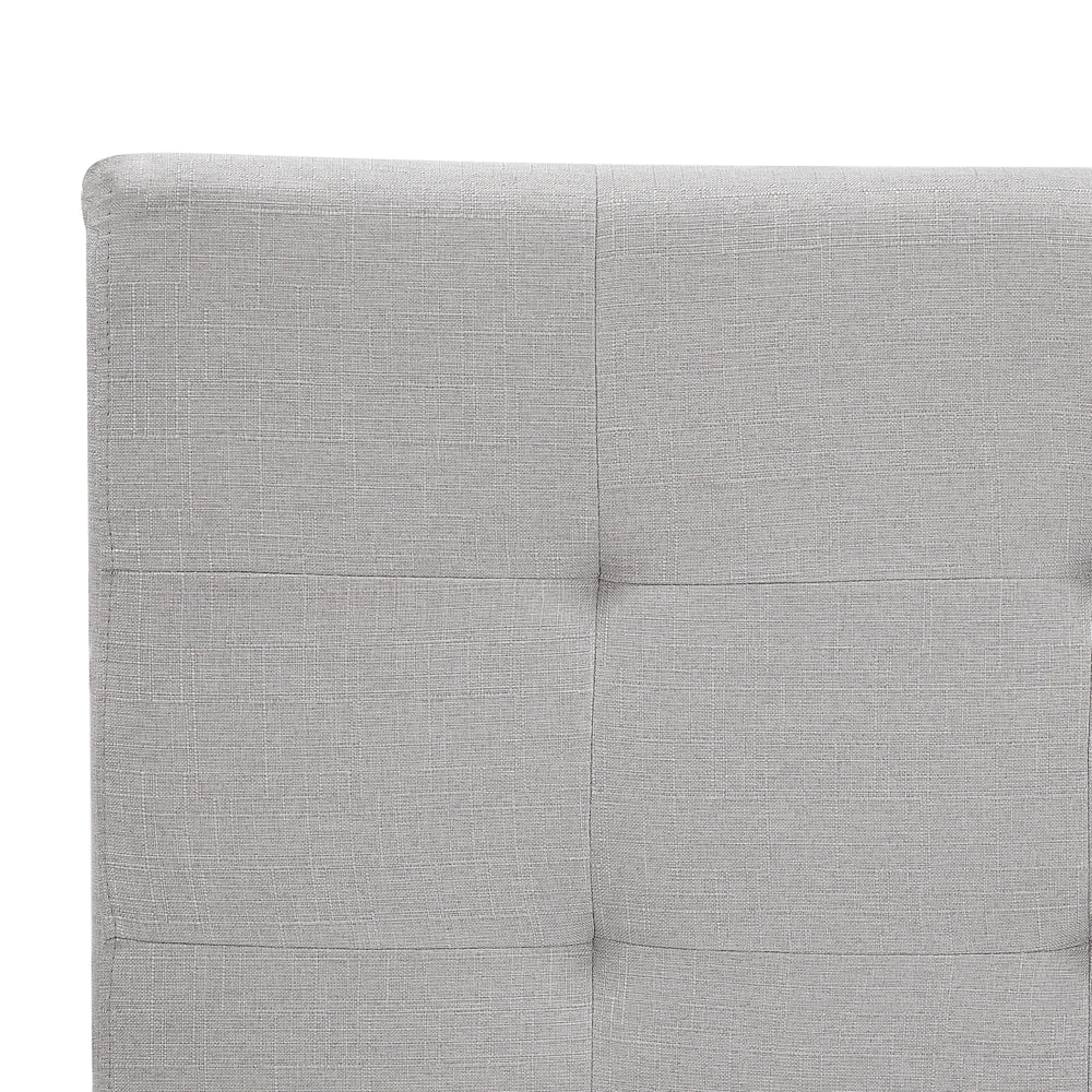 Letto ad acqua in poliestere grigio chiaro 180 x 200 cm testiera imbottita camera da letto stile moderno