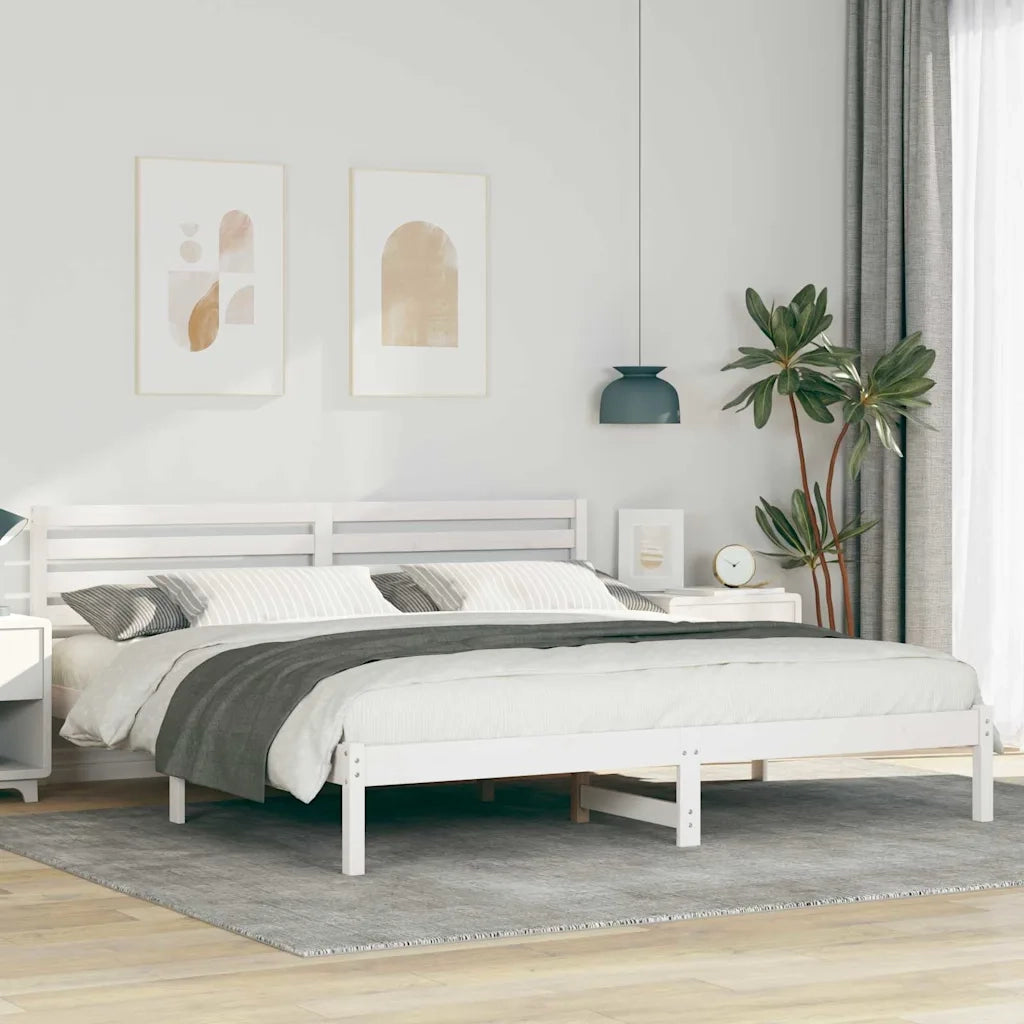 Struttura del letto Bianco 180 x 200 cm Pino massello 872279