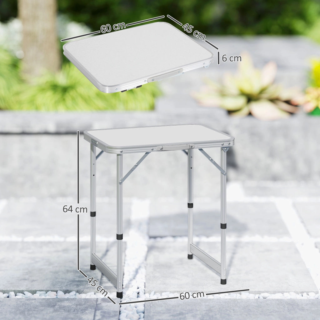 Tavolo pieghevole da giardino ¨C zephmum ¨C alluminio MDF bianco regolabile