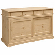 Credenza 2 porte scorrevoli 4 cassetti legno grezzo 180x48x100 (3071) - Mobili 2G