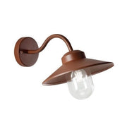 APPLIQUE DA PARETE PER ESTERNO CORTEN 1XE27 DOWN CON INCLINAZIONE 30° ASSISI FAN