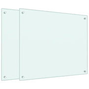 Paraschizzi per Cucina 2 pz Bianchi 70x60 cm in Vetro Temperato CFW1077717