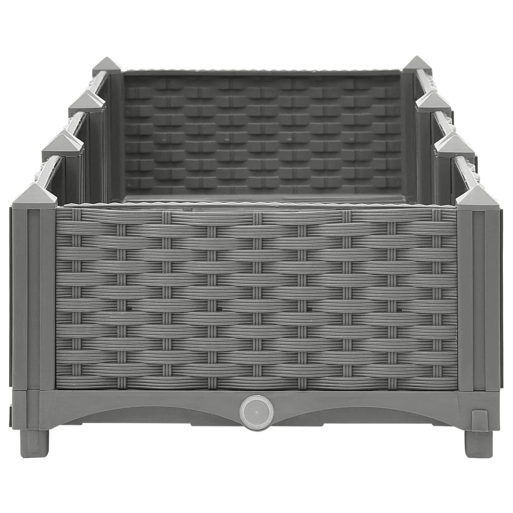 Fioriera rialzata per piante fiori terrazza giardino 120 x 40 x 23 cm polipropilene grigio 02_0039197
