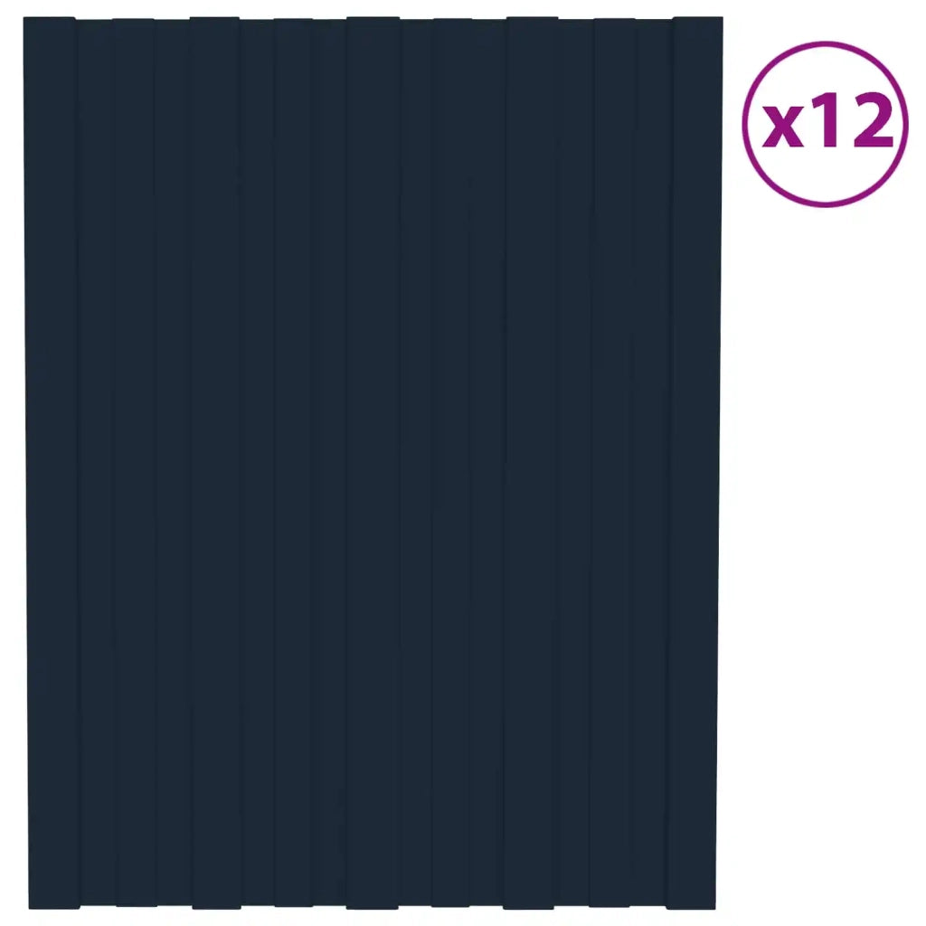 Pannello per tetto 12 pz Antracite 60 x 45 cm Acciaio zincato CFW2526067