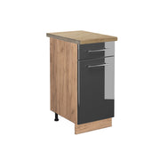 Mobiletto base per cucina Fame-Line Antracite lucido/Rovere dorato 40 cm, PL Rovere Vicco