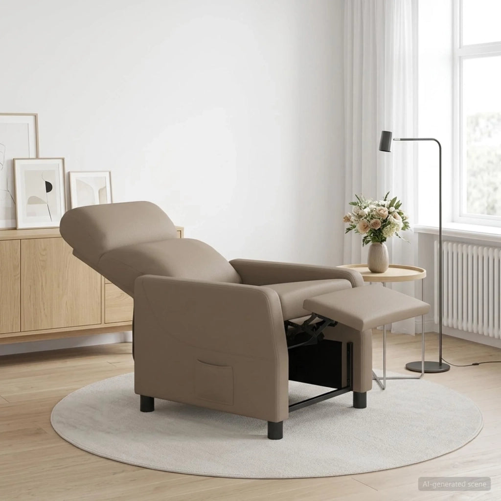 Divano Sedia-Poltrona reclinabile Cappuccino Similpelle 620874