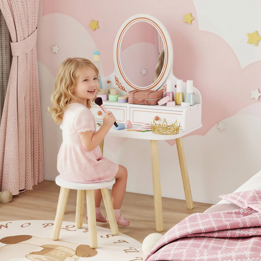 Tocador de Maquillaje con Specchio e 2 Cassetti ¨C zephmum ¨C Bianco